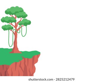 Wild Jungle Mountain View with Steep Cliff Landscape
