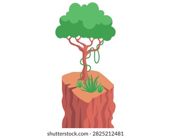 Wild Jungle Mountain View with Steep Cliff Landscape