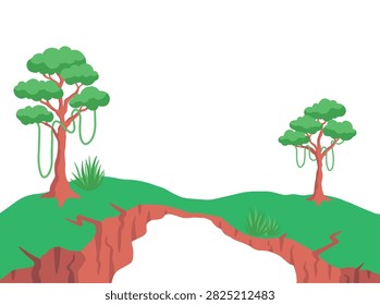 Wild Jungle Mountain View with Steep Cliff Landscape