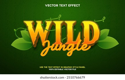 Wild jungle text effect editable 3d text style