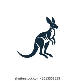 wild kangaroo animal australia logo vector illustration template design