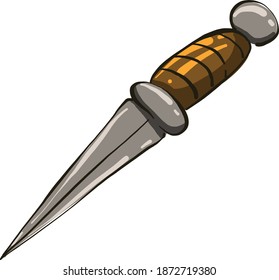 Cuchillo salvaje, ilustración, vector sobre fondo blanco.