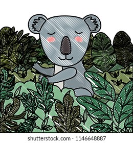 wild koala in the jungle scene
