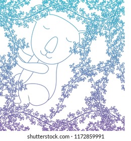 wild koala in the jungle scene