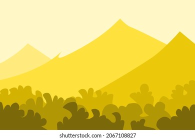 Wild landscape flat vector illustration