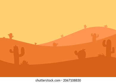 Wild landscape flat vector illustration