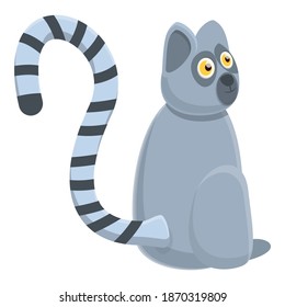 Wild lemur icon. Cartoon of wild lemur vector icon for web design isolated on white background
