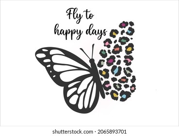 wild leopard butterfly vector art hand drawn design