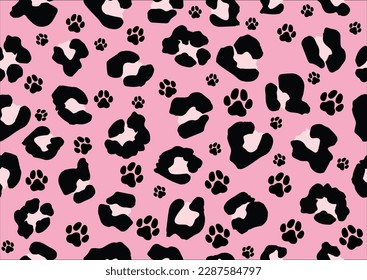 wild leopard cat paw vector hand drawn design