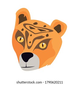 wild leopard feline beast head vector illustration design