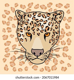 wild leopard head animal poster