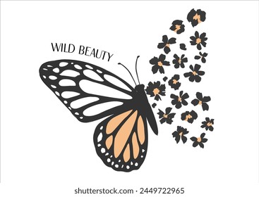 wild leopard vector hand drawn design 