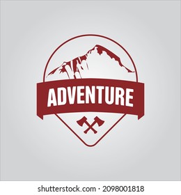 wild life adventure logo in forest and mountains