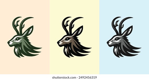 Wild Life animal deer Minimal Vector Logo Design, Tshirt Sublimation Illustration, Tattoo Art, logo