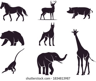 Wild life animals collection vector eps