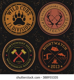 wild life badges elements set