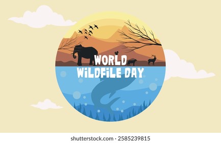 Wild life day background illustrations.