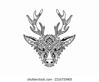 Wild life Deer mandala ilustration vector