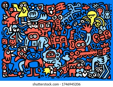 Wild  Life Doodle Icons Hand Made , Vector Illustration
