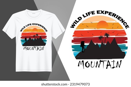 Wild Life Experience. Txet based T Shirt design.