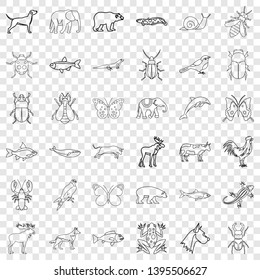 Wild life icons set. Outline style of 36 wild life vector icons for web for any design