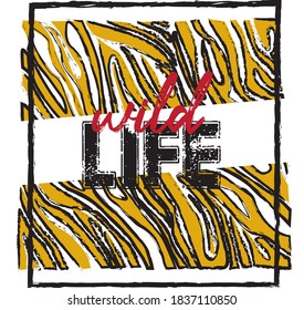 wild life leopard slogan text print