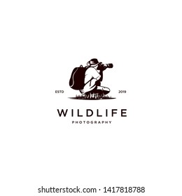 wild life photographer silhouette logo