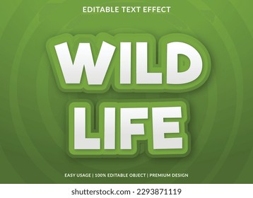 wild life text effect template business logo and brand editable vector