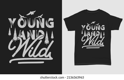 Diseño De Camisetas De Vida Silvestre Jóvenes Y Salvajes