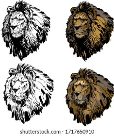 tinta estilo comics de león salvaje