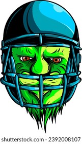Wild lion Cool animal wearing rugby helmet Extreme sport game