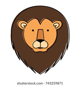 wild lion head icon