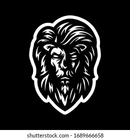 Modelo vectorial de logotipo de cabeza de león silvestre Ilustración Diseño Mascota Animal