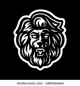 Wild Lion Head Logo Vector Template Illustration Design Mascot Animal