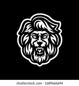 Wild Lion Head Logo Vector Template Illustration Design Mascot Animal