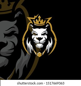 Wild Lion Head Mascot. lion logo esport