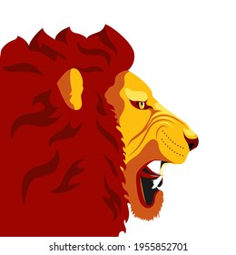 Wild Lion Head Mascot on white background