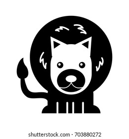 Wild lion isolated icon