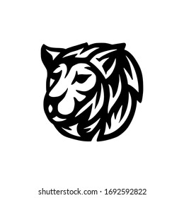 wild lion mascot logo design vector