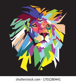 
wild lion of predator ilustration vector