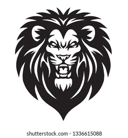 Wild Lion Roaring Logo Mascot Vector 