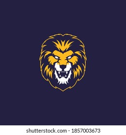 wild lion sports mascot with aggressive expression vector icon