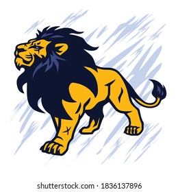 Wild Lion Standing. Esport Sports Mascot Vector Illustration Design Icon 