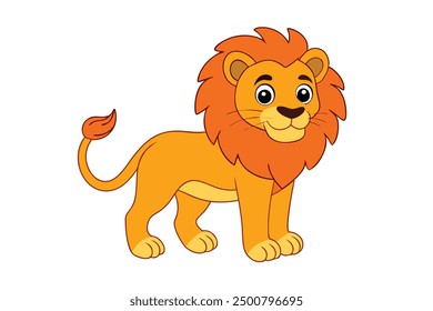 A wild lion vector art in white background illustration.