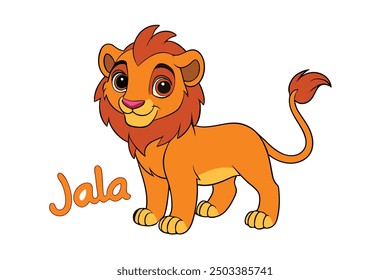 A wild lion vector art in white background illustration.