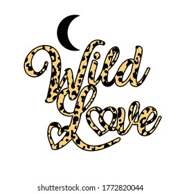 wild love - animal print textured text typographic design