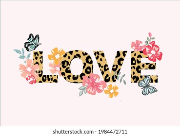 wild love flower vector art design 