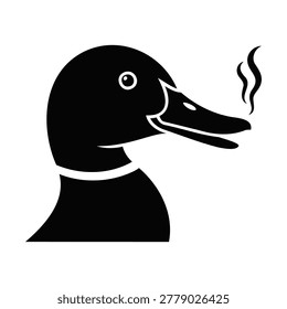 Wild Mallard Duck Head Profile Silhouette Logo