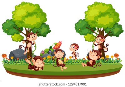 Wilder Affe in der Waldgrafik