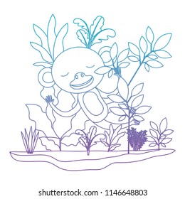wild monkey in the jungle scene